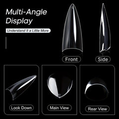 120PCS Medium Stiletto Nail Tips Almond Shape False Nails