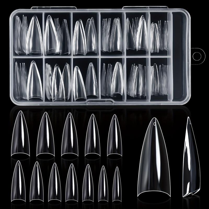 120PCS Medium Stiletto Nail Tips Almond Shape False Nails