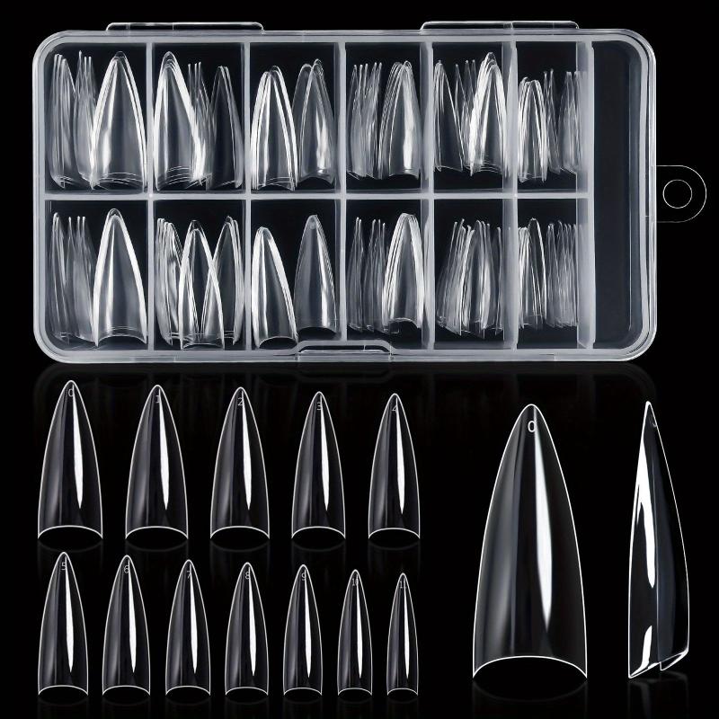 120PCS Medium Stiletto Nail Tips Almond Shape False Nails