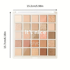 25 Eyeshadow Palette Oat Milk Tea Orange Brown Glitter Pearly Shimmer