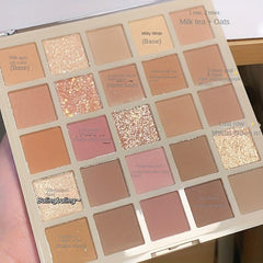 25 Eyeshadow Palette Oat Milk Tea Orange Brown Glitter Pearly Shimmer