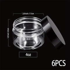 6 Pcs Plastic Pot Jars Round Clear Leak Proof Cosmetic Container With Lids