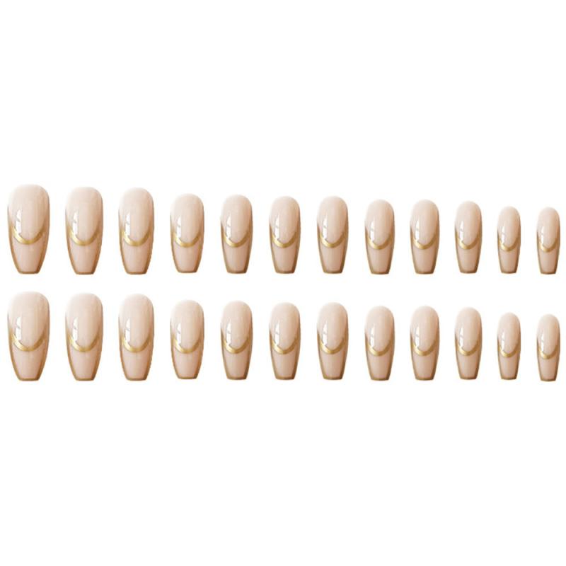 Foil Stripe Ballet Nails Press On Manicure