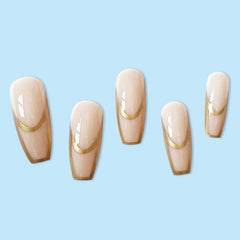 Foil Stripe Ballet Nails Press On Manicure