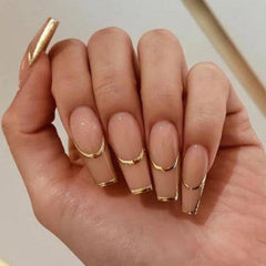 Foil Stripe Ballet Nails Press On Manicure