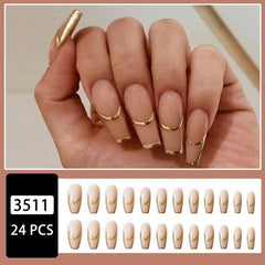 Foil Stripe Ballet Nails Press On Manicure