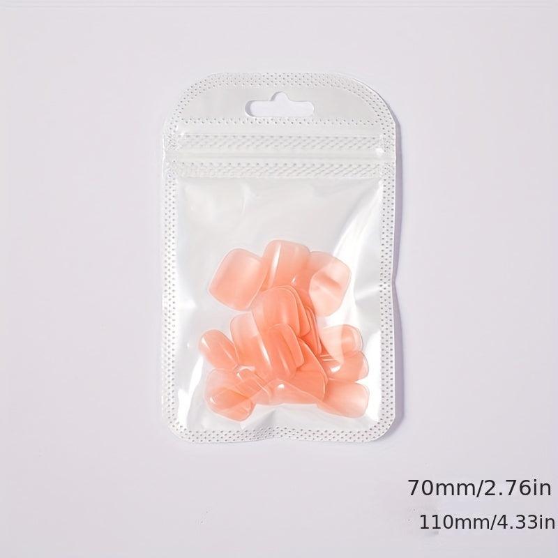 24 pcs Stylish Square Press-On Nails Solid Acrylic Full Cover False Nails
