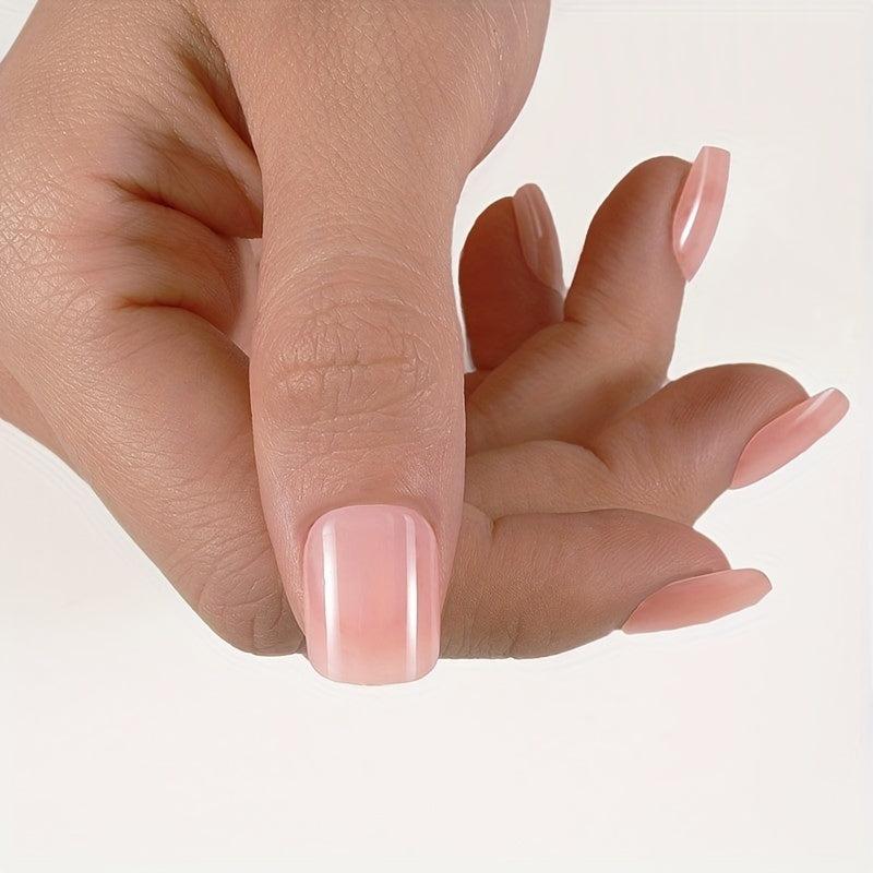 24 pcs Stylish Square Press-On Nails Solid Acrylic Full Cover False Nails