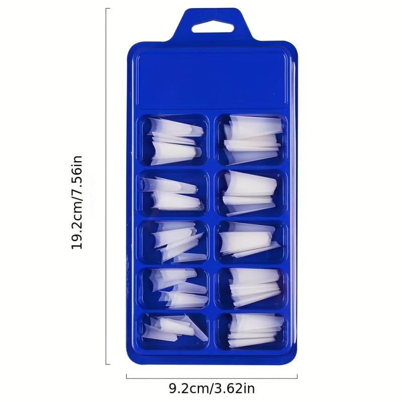 100 pcs Clear French Acrylic False Nail Tips 10 Sizes DIY Nail Art Salon Use