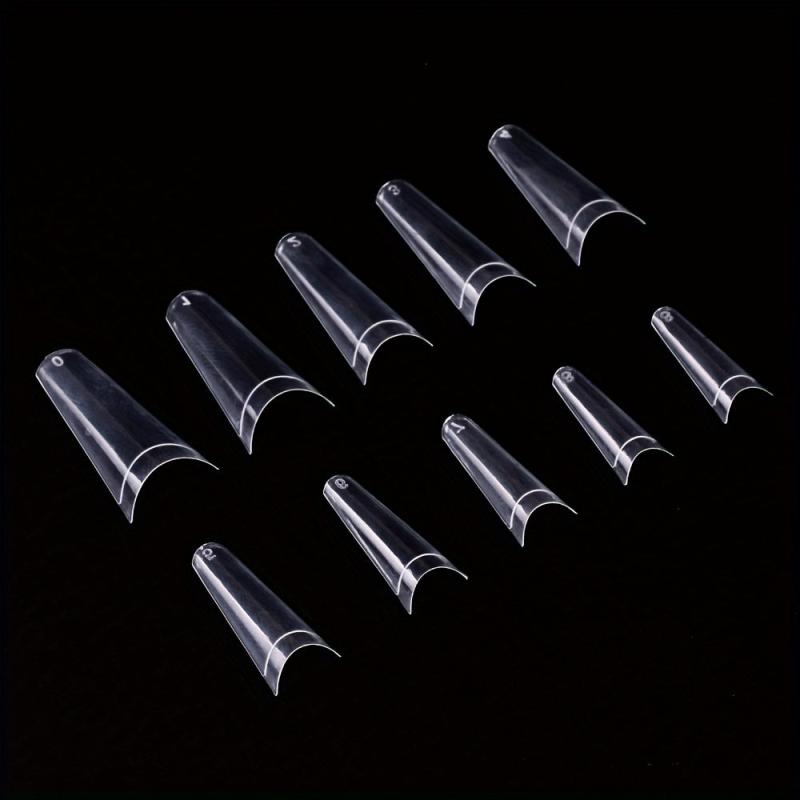 100 pcs Clear French Acrylic False Nail Tips 10 Sizes DIY Nail Art Salon Use