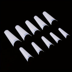100 pcs Clear French Acrylic False Nail Tips 10 Sizes DIY Nail Art Salon Use