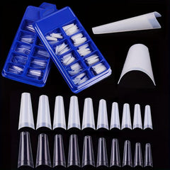 100 pcs Clear French Acrylic False Nail Tips 10 Sizes DIY Nail Art Salon Use