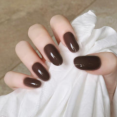 Medium Glossy Acrylic Full Cover Press On Nails Kit for Women and Girls