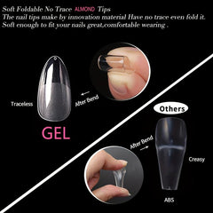 240pcs Almond Nail Tips Matte Stiletto False Nails
