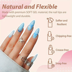 240pcs Almond Nail Tips Matte Stiletto False Nails