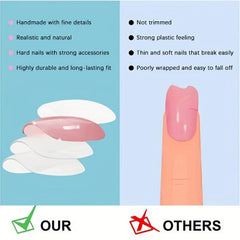 24pcs Red Stiletto Press On Nails Long Lasting Full Cover False Nails