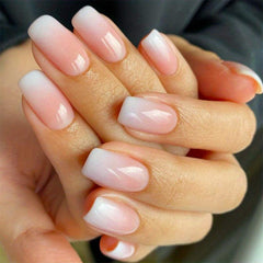 24pcs Gradient Pink Press On Nails Gloss Finish Reusable for Weddings