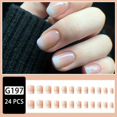 24pcs Gradient Pink Press On Nails Gloss Finish Reusable for Weddings