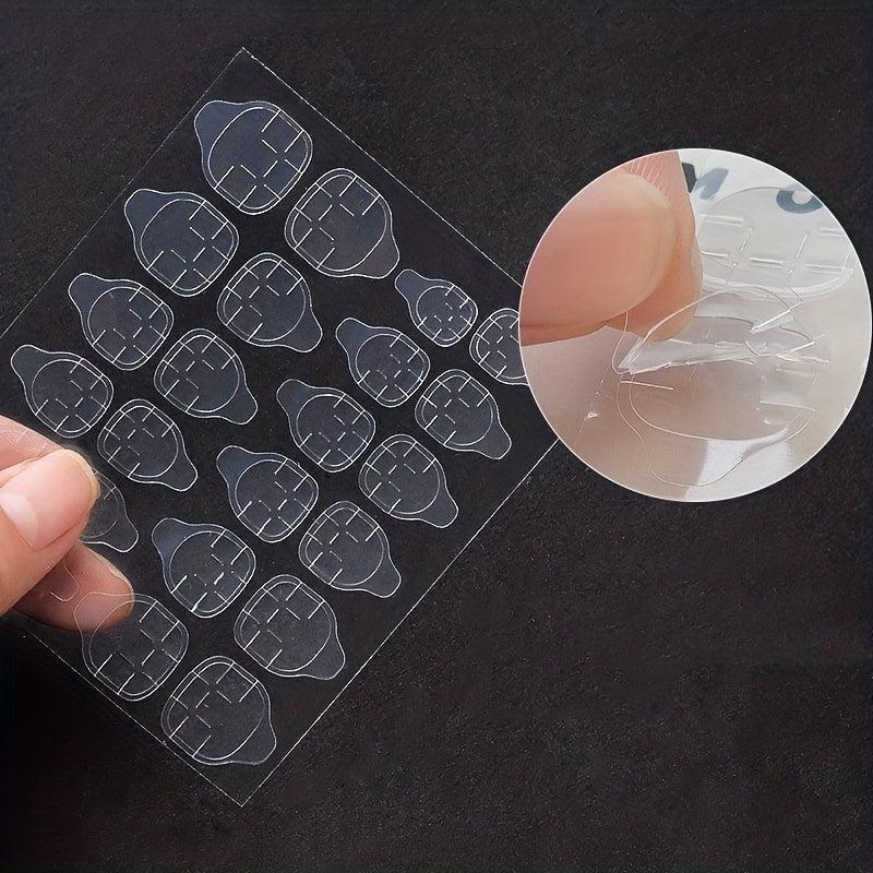 Waterproof & Breathable Adhesive Tabs for Nail Art, 24 Sheets