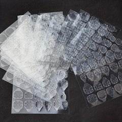 Waterproof & Breathable Adhesive Tabs for Nail Art, 24 Sheets