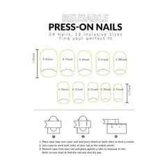 24 Pcs Pink Rhinestone Press On Nails with Jelly Glue
