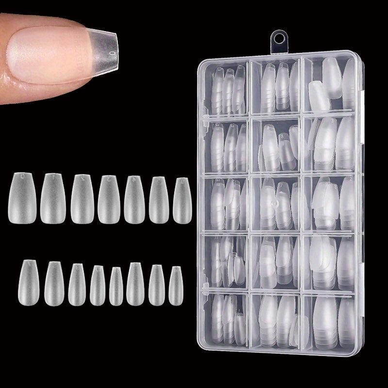 330pcs Matte Clear Acrylic Nail Tips Full Cover False Nail Tips