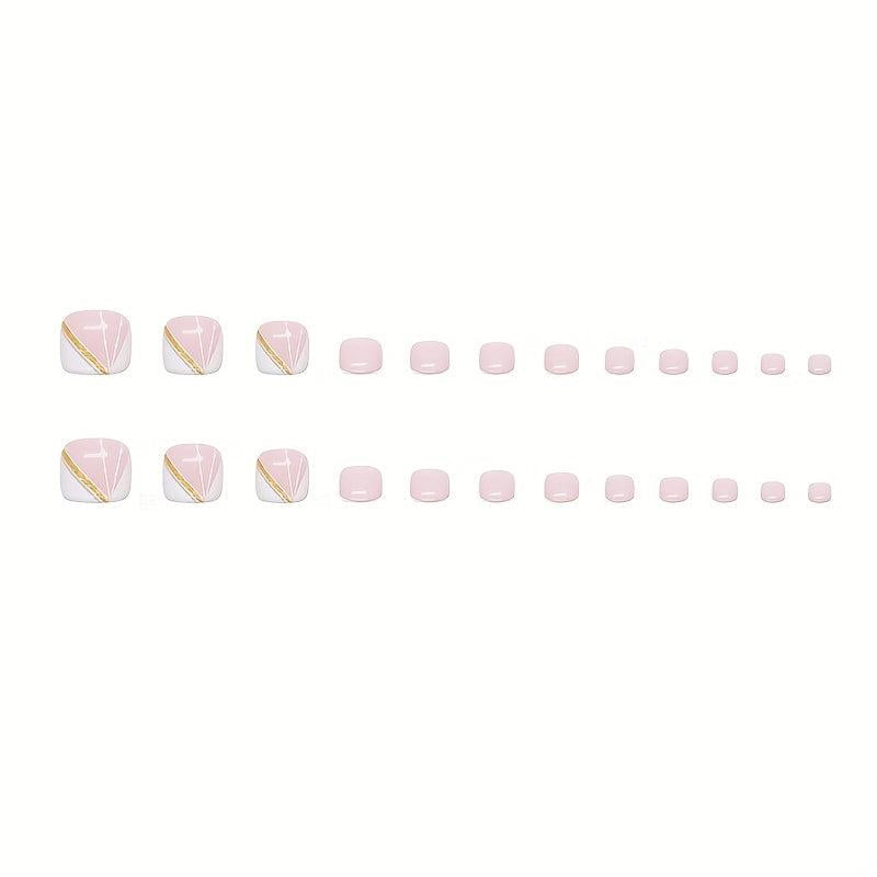 Minimalist Powder French Style Armor Foot Summer Nail Set