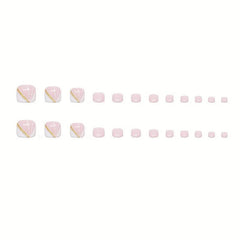Minimalist Powder French Style Armor Foot Summer Nail Set