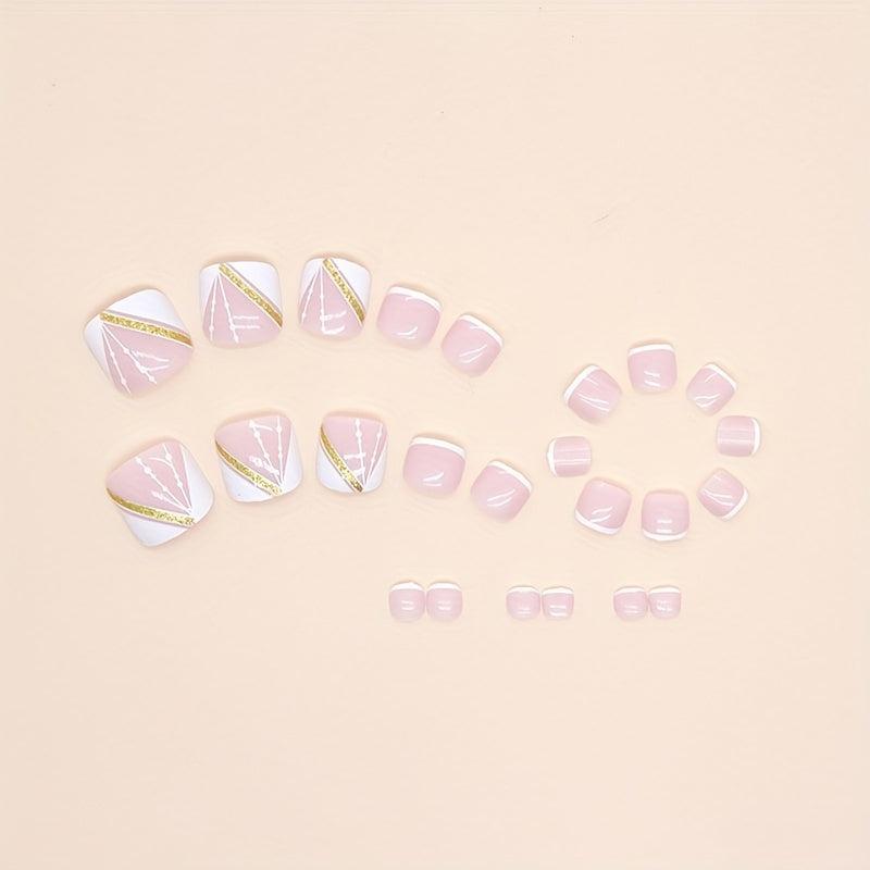 Minimalist Powder French Style Armor Foot Summer Nail Set