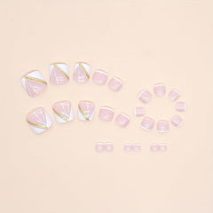 Minimalist Powder French Style Armor Foot Summer Nail Set