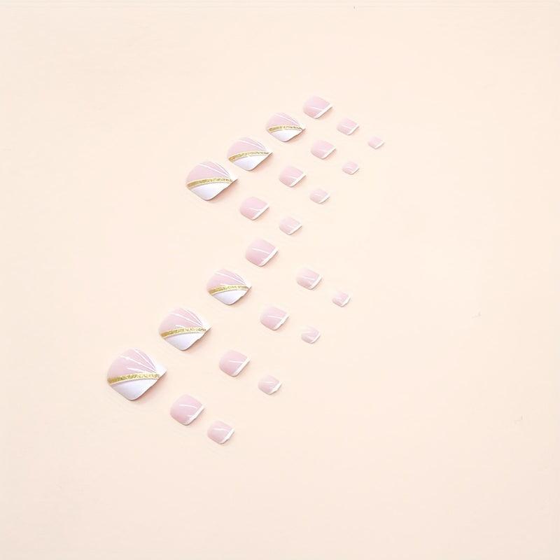 Minimalist Powder French Style Armor Foot Summer Nail Set