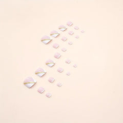 Minimalist Powder French Style Armor Foot Summer Nail Set