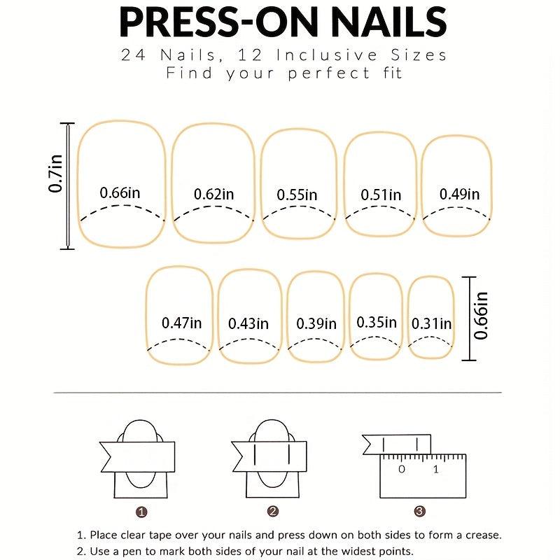 24pcs Glossy Silver Square Press On Nails Full Coverage Acrylic False Nails