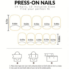 24pcs Glossy Silver Square Press On Nails Full Coverage Acrylic False Nails