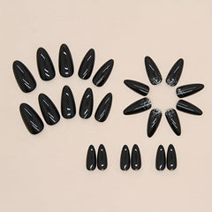 24pcs Glitter Sequin Full Cover Press On Nails Sweet and False Nails for Women
