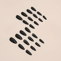 24pcs Glitter Sequin Full Cover Press On Nails Sweet and False Nails for Women