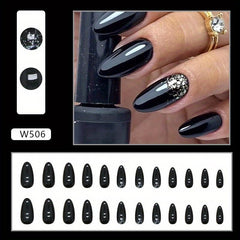 24pcs Glitter Sequin Full Cover Press On Nails Sweet and False Nails for Women