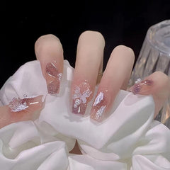 Fairy Purple Ballet Press On Nails with Butterfly