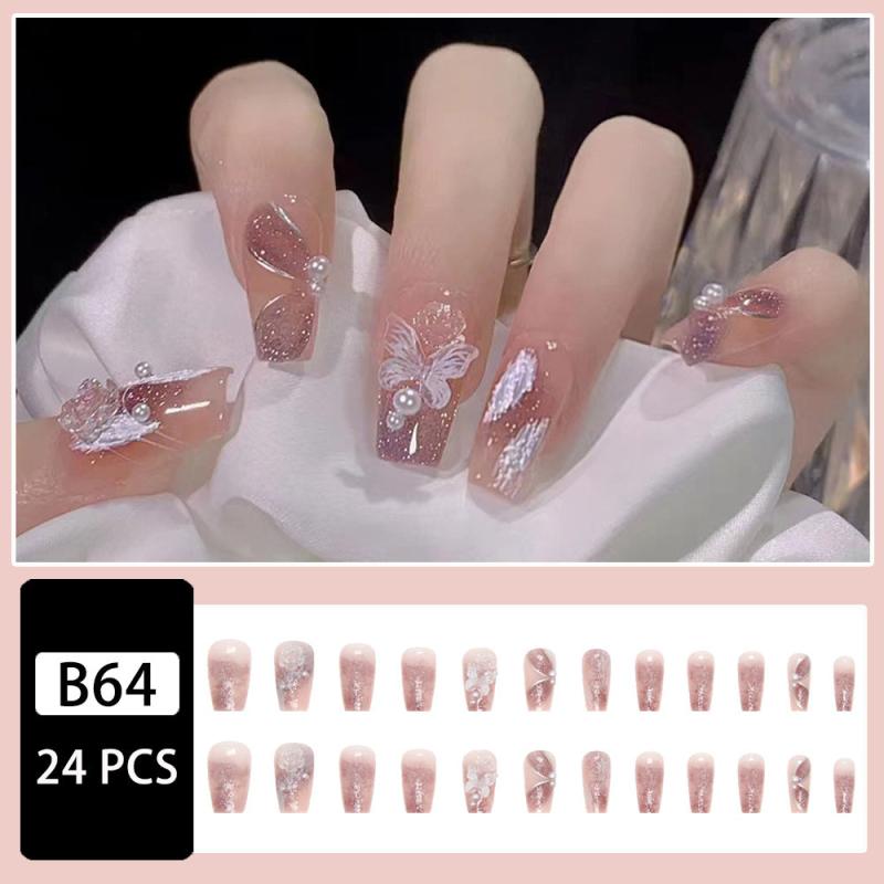 Fairy Purple Ballet Press On Nails with Butterfly