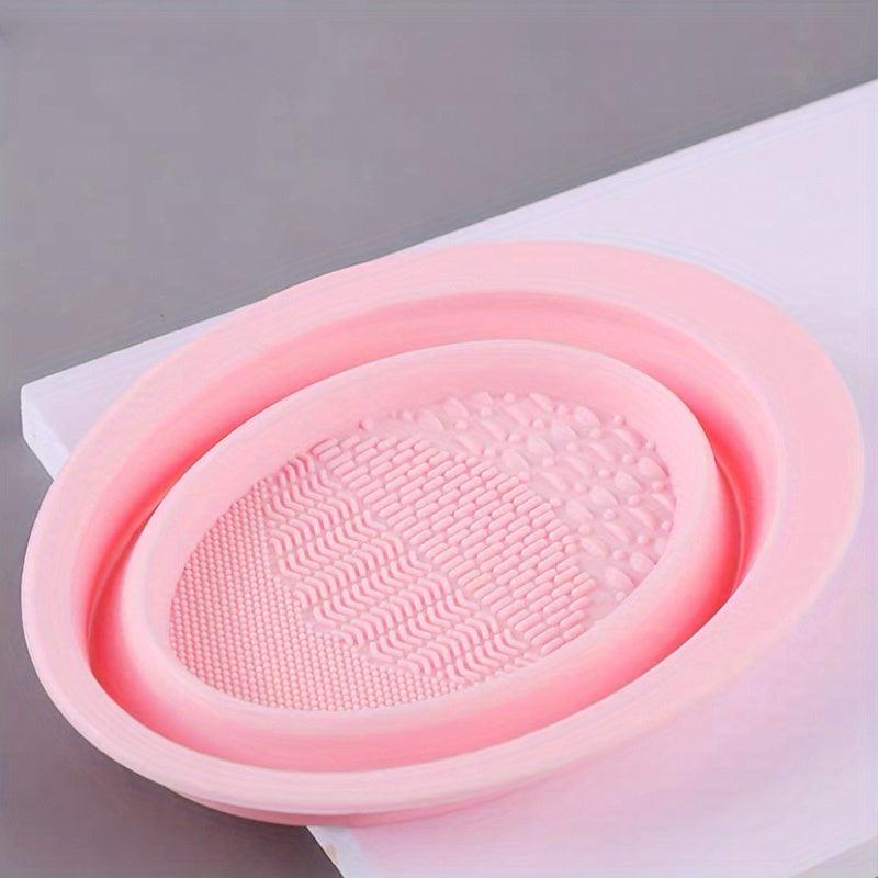 Silicone Makeup Brush Scrubber Cleaning Mat & Bowl