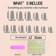 24pcs Gradient Press On Nails Medium Coffin False Nails for Halloween