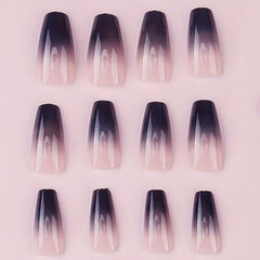 24pcs Gradient Press On Nails Medium Coffin False Nails for Halloween