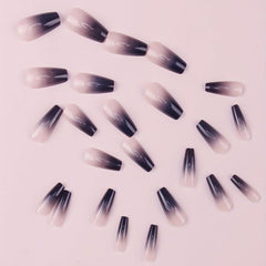 24pcs Gradient Press On Nails Medium Coffin False Nails for Halloween