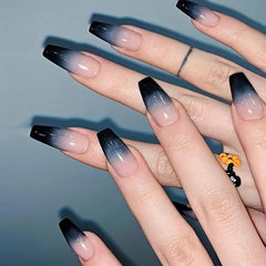 24pcs Gradient Press On Nails Medium Coffin False Nails for Halloween
