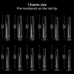 120pcs Long Clear False Nail Tips with Storage Case