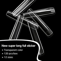 120pcs Long Clear False Nail Tips with Storage Case