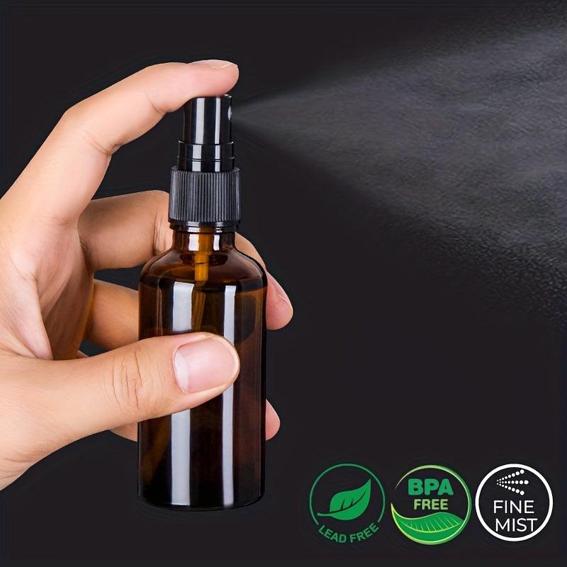 3pcs 50ml Amber Glass Spray Bottles Fine Mist Mini Travel Bottle Set