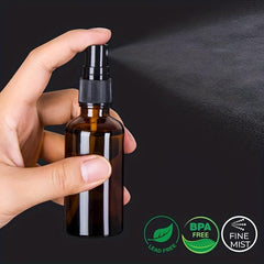 3pcs 50ml Amber Glass Spray Bottles Fine Mist Mini Travel Bottle Set