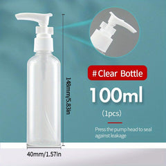 Clear Travel Pump Bottle for Cosmetics and Shampoo Dispenser