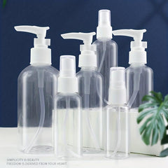 Clear Travel Pump Bottle for Cosmetics and Shampoo Dispenser
